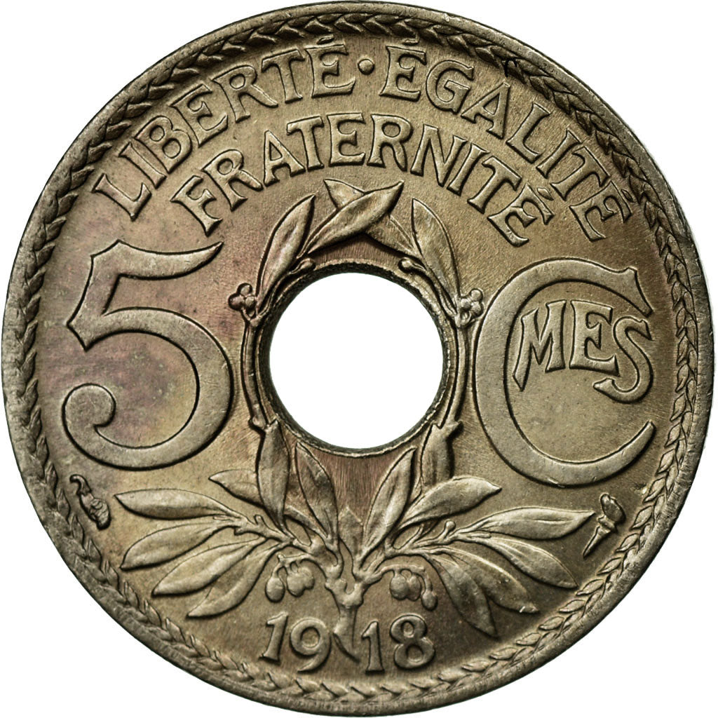 Coin, France, Lindauer, 5 Centimes, 1918, MS(63), Copper-nickel, KM:865