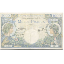 França, 1000 Francs, Commerce et Industrie, 1940, 1940-10-24, AU(50-53)