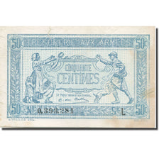 France, 50 Centimes, 1917-1919 Army Treasury, 1917, 1917, VF(20-25)