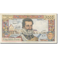 France, 5000 Francs, Henri IV, 1957, 1958-01-02, AU(50-53), Fayette:49.05