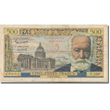 Frankrijk, 5 Nouveaux Francs on 500 Francs, Victor Hugo, 1959, 1959-02-12, TB+