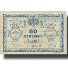 France, Rouen, 50 Centimes, 1915, Chambre de Commerce, TTB