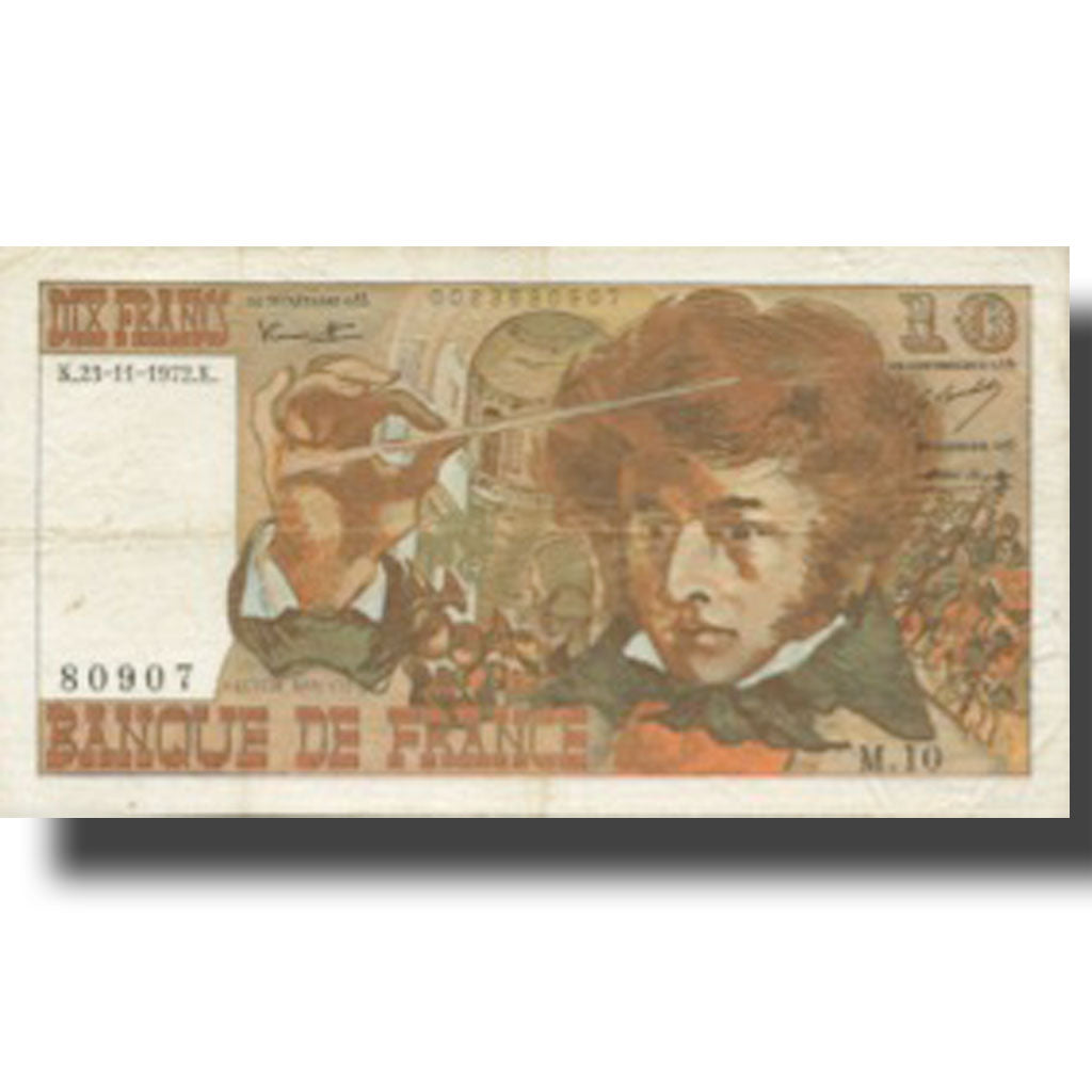 France, 10 Francs, Berlioz, 1972, 1972-11-23, EF(40-45), Fayette:63.01, KM:150a
