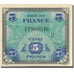 France, 5 Francs, Flag/France, 1944, 1944-06-06, AU(55-58), Fayette:VF 17.02