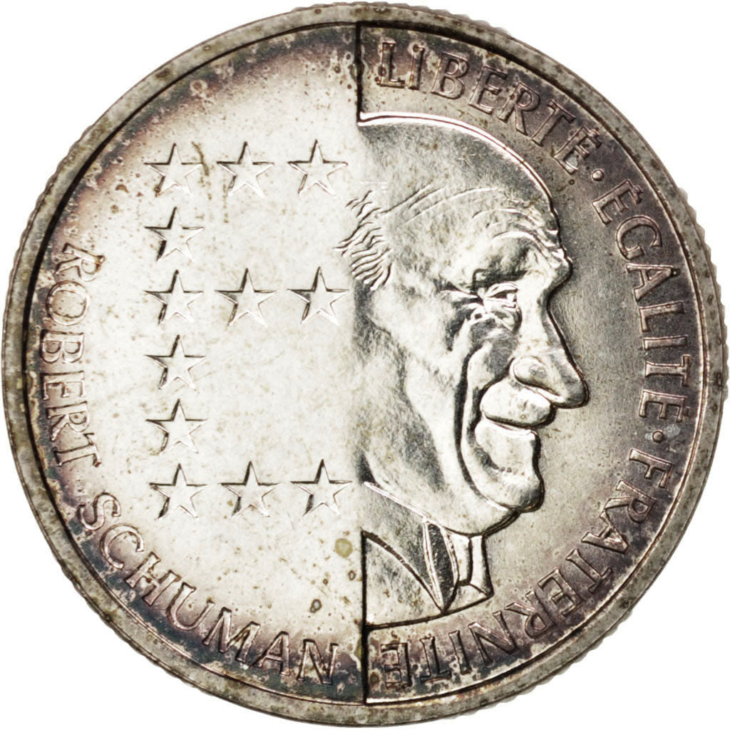 Vème République, 10 Francs Schuman Brillant Universel Argent 1986, KM 958a