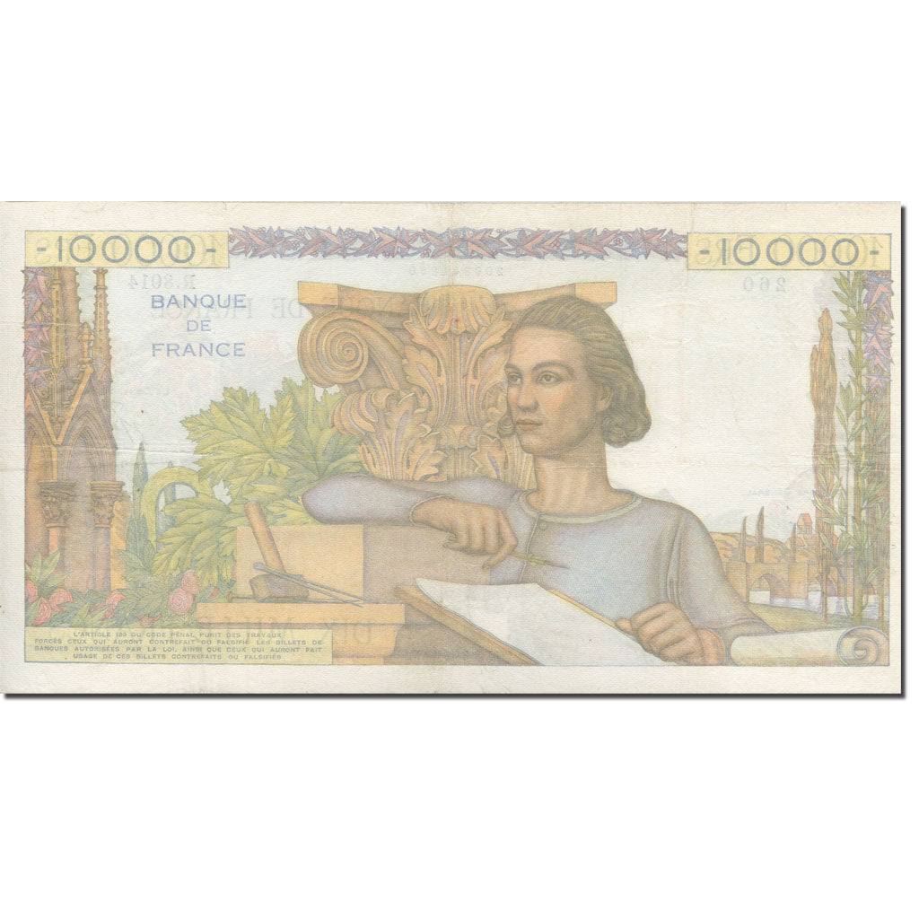 France, 10,000 Francs, Génie Français, 1945, 1955-03-03, TTB+, Fayette:50.73