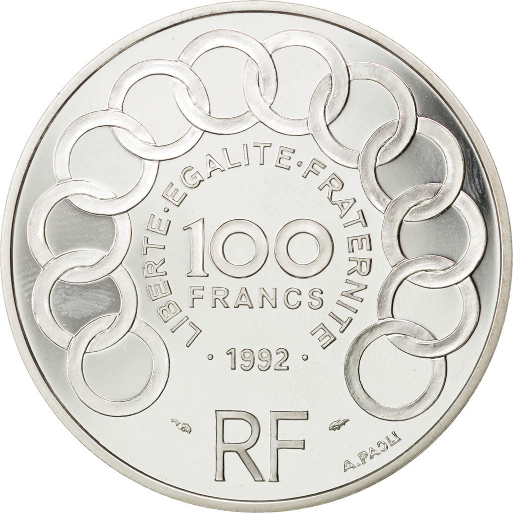 FRANCE, 100 Francs-15 Ecus, 1992, KM #1012, MS(65-70), Silver, 22.19