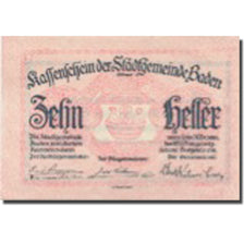 Banconote, Austria, Baden, 10 Heller, personnage 1920-12-31, SPL, Mehl:FS 74a