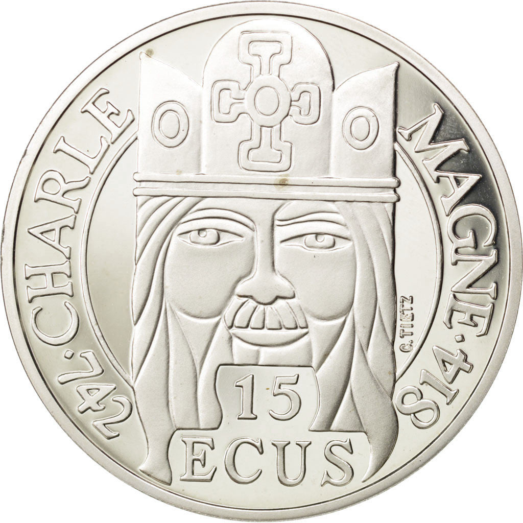 Coin, France, 100 Francs-15 Ecus, 1990, MS(65-70), Silver, KM:989