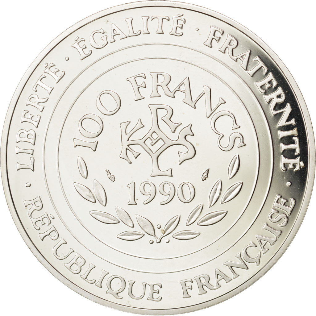 Coin, France, 100 Francs-15 Ecus, 1990, MS(65-70), Silver, KM:989