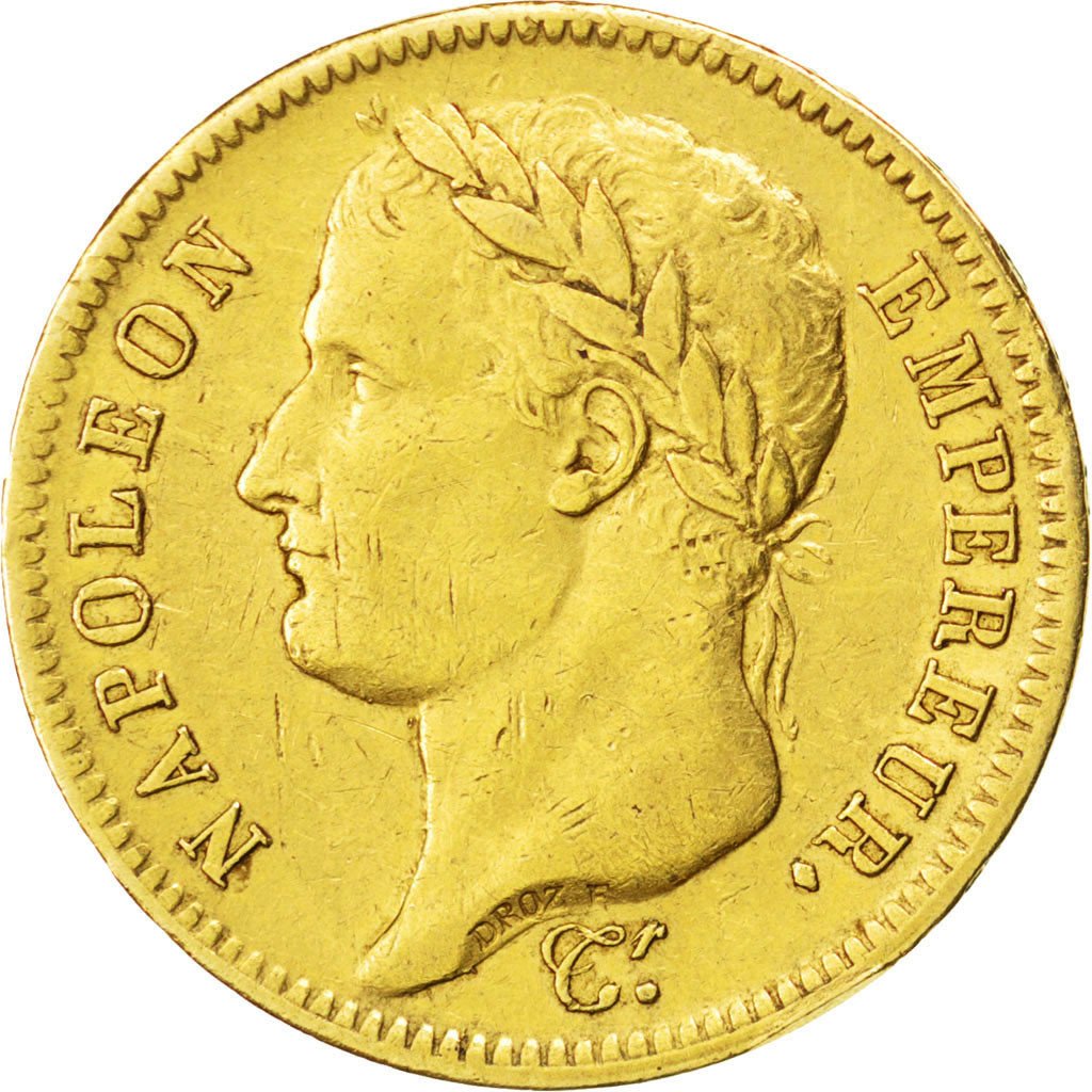 Premier Empire, 40 Francs or au revers Empire 1812 Paris, KM 696.1