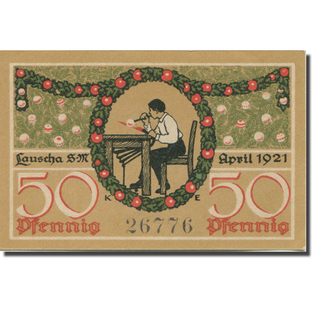 Banknot, Niemcy, Lauscha, 50 Pfennig, personnage, 1921, Undated, UNC(63)