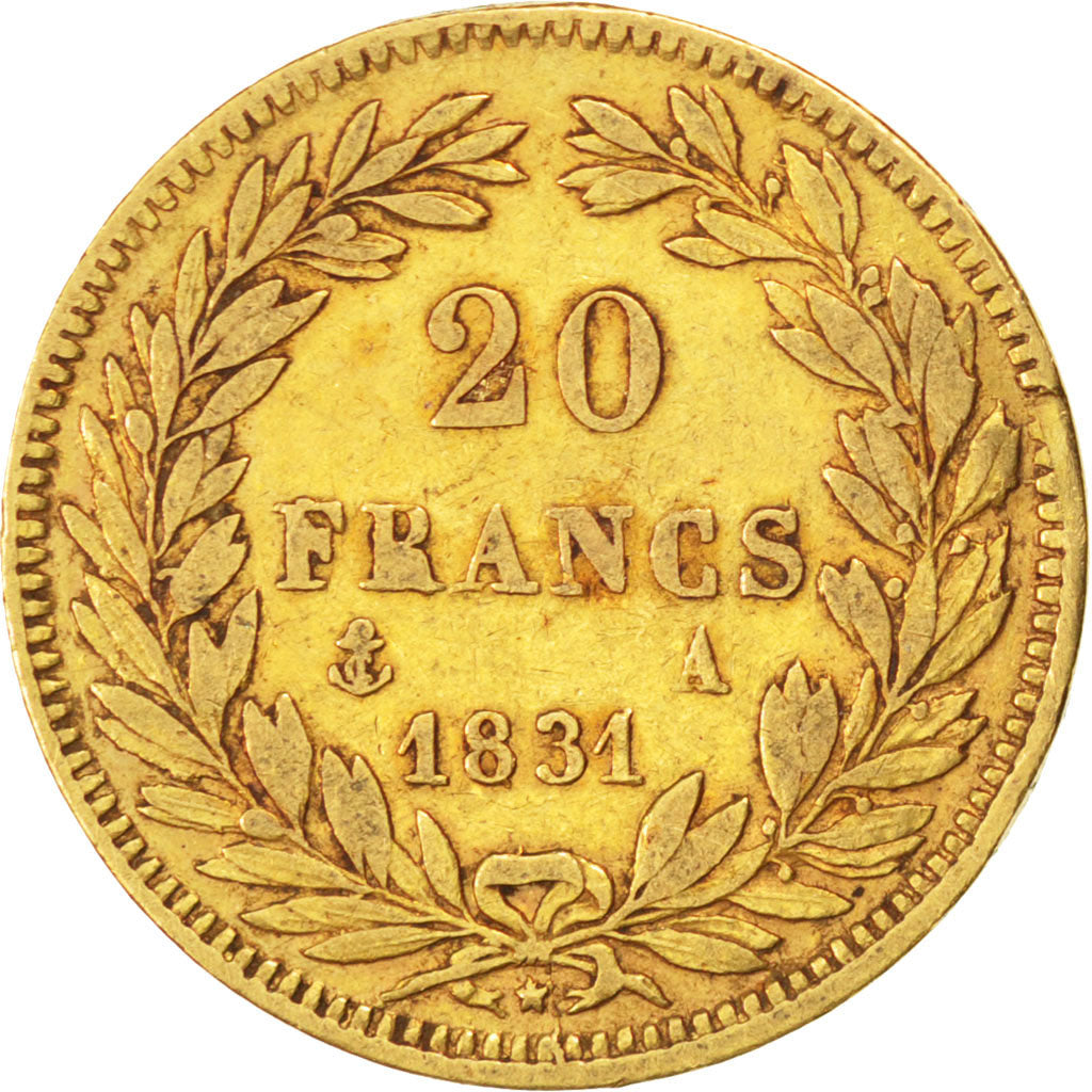 FRANCE, Louis-Philippe, 20 Francs, 1831, Paris, KM #739.1, EF(40-45), Gold,...