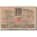Nota, Alemanha, Oldenburg, 10 Pfennig, Blason, 1918 VF(20-25) Mehl:O19.5a