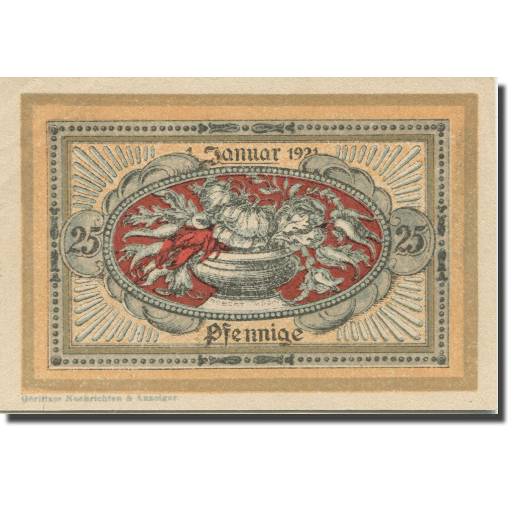 Banknote, Germany, Norenberg, 25 Pfennig, Blason, 1921, UNC(63) Mehl:979.39a