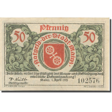 Banknote, Germany, Mainz, 50 Pfennig, aigle, 1921 UNC(63) Mehl:860.2a