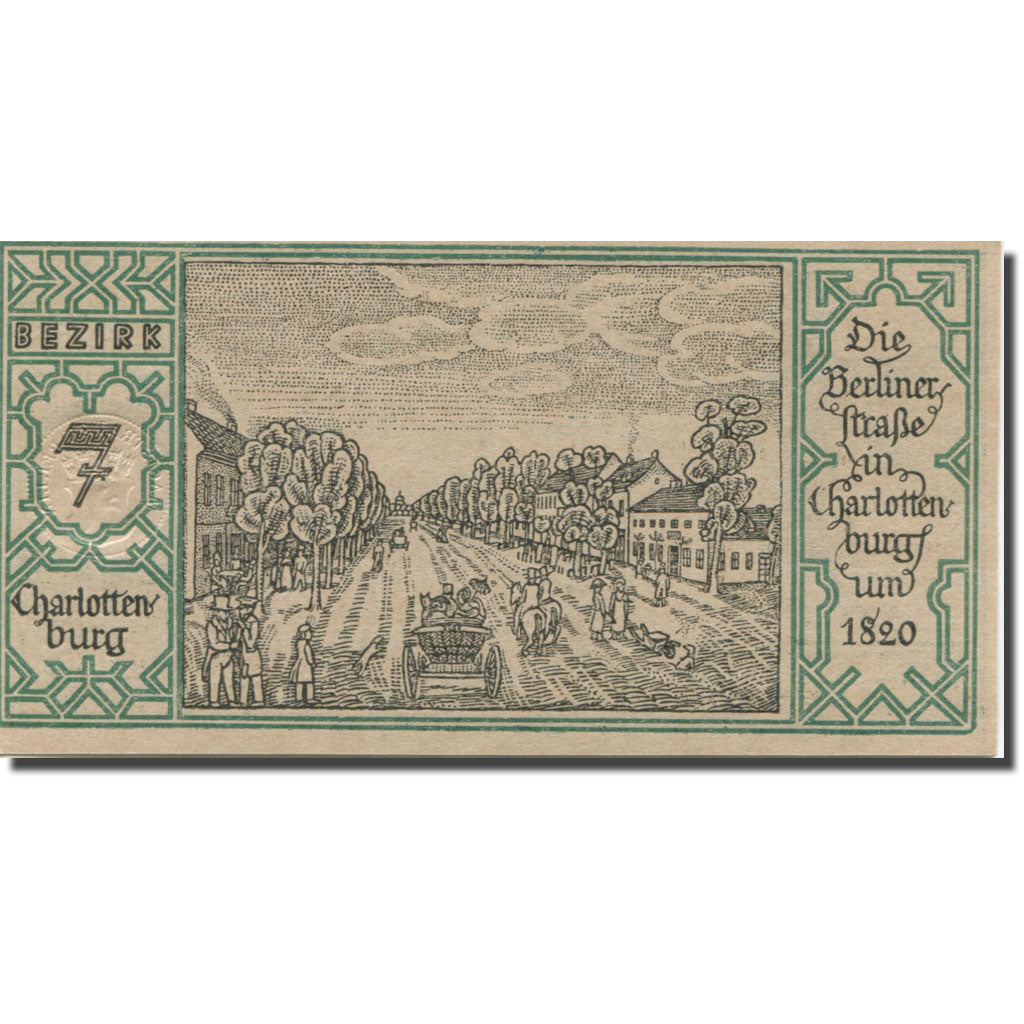 Banknote, Germany, Berlin, 50 Pfennig, avenue, 1921 UNC(63) Mehl:92.1