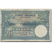 Banknote, Belgian Congo, 20 Francs, 1946, 1946-04-10, KM:15e, VF(20-25)