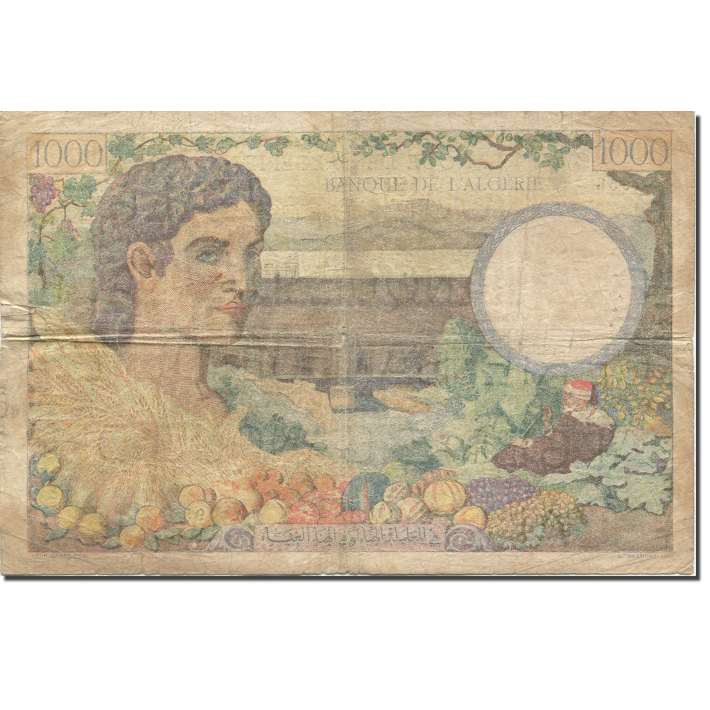 Banknote, Algeria, 1000 Francs, 1942, 1942-10-07, KM:89, VG(8-10)