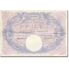 França, 50 Francs, Bleu et Rose, 1913, 1913-12-26, VF(30-35), KM:64e