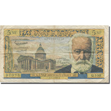 Frankrijk, 5 Nouveaux Francs, Victor Hugo, 1963, 1963-02-07, B+, Fayette:F56.13