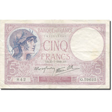 Frankrijk, 5 Francs, Violet, 1917-1940, 1939-07-27, TTB, Fayette:4.3, KM:83