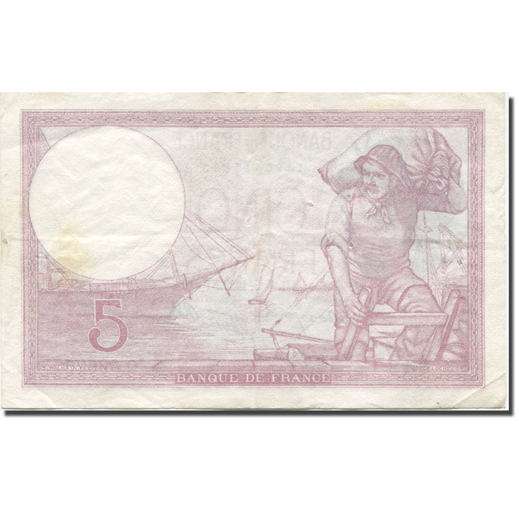 Frankrijk, 5 Francs, Violet, 1917-1940, 1939-07-27, TTB, Fayette:4.3, KM:83