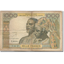 Banknote, West African States, 1000 Francs, KM:103Ae, VF(20-25)