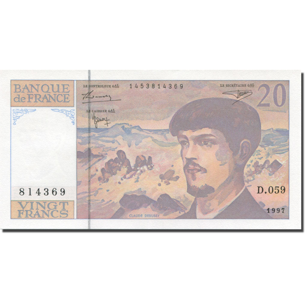 Francia, 20 Francs, Debussy, 1997, 1997, EBC+, Fayette:66 ter.2, KM:151i
