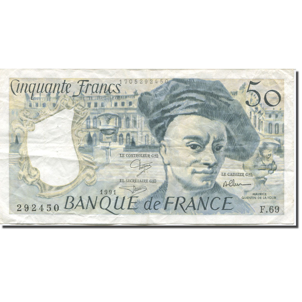 Francia, 50 Francs, Quentin de La Tour, 1991, 1991, MBC, Fayette:67.17, KM:152e