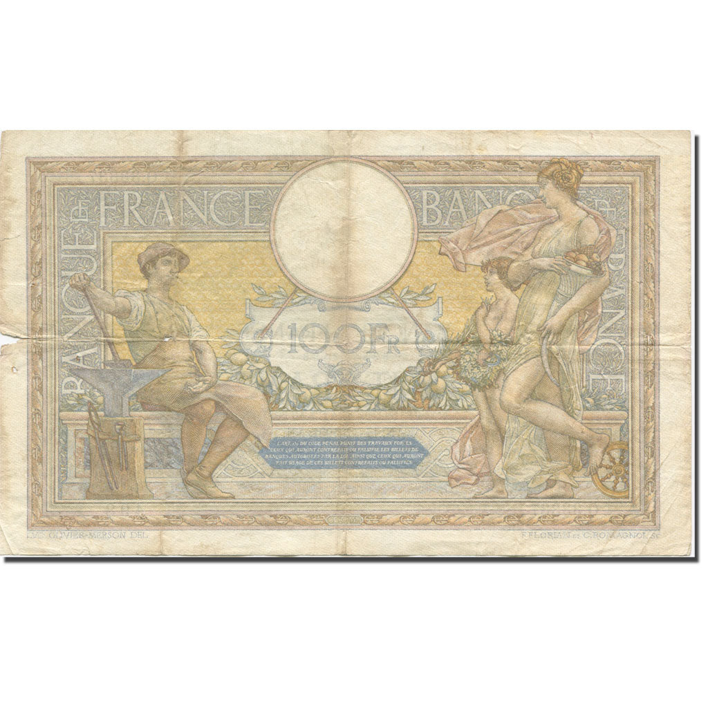 Frankreich, 100 Francs, Luc Olivier Merson, 1931, 1931-12-17, S, Fayette:24.1