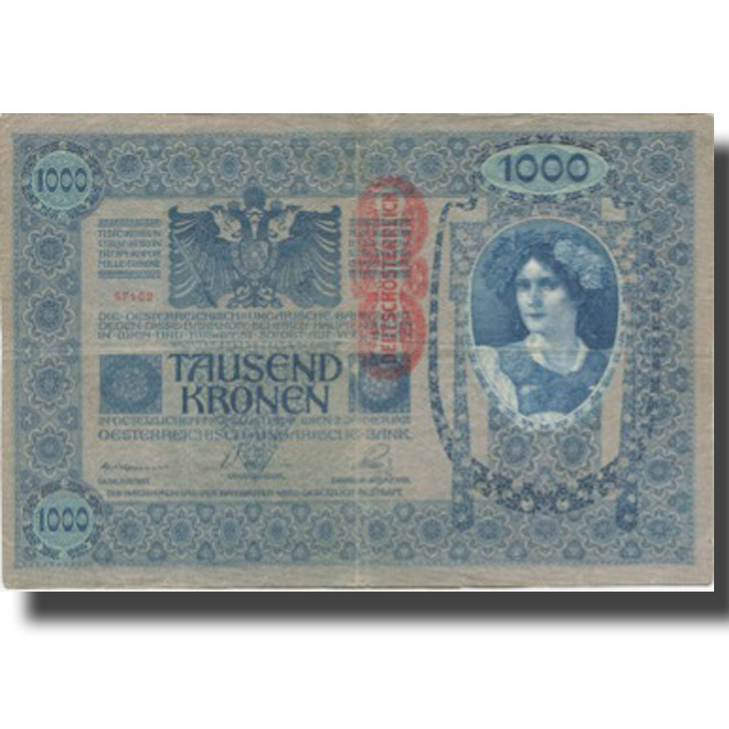 Banknote, Austria, 1000 Kronen, 1902, 1922-01-02, KM:8a, VF(20-25)