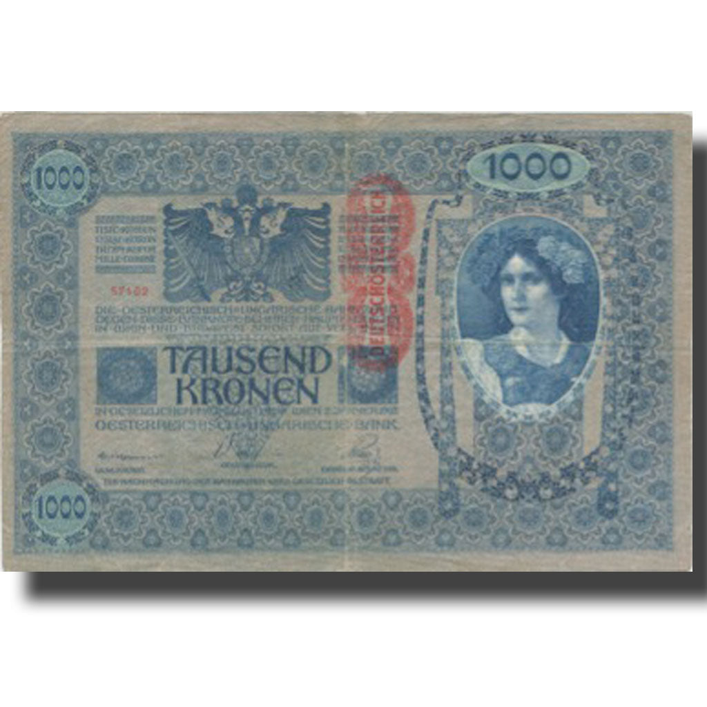 Banknote, Austria, 1000 Kronen, 1902, 1922-01-02, KM:8a, VF(20-25)