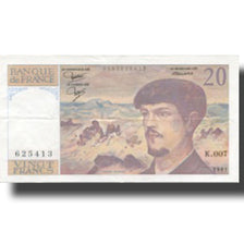 Francia, 20 Francs, Debussy, 1981, 1981, EBC, Fayette:66.2, KM:151a