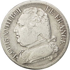 FRANCE, Louis XVIII, 5 Francs, 1815, Perpignan, KM #702.11, VF(20-25), Silver,..