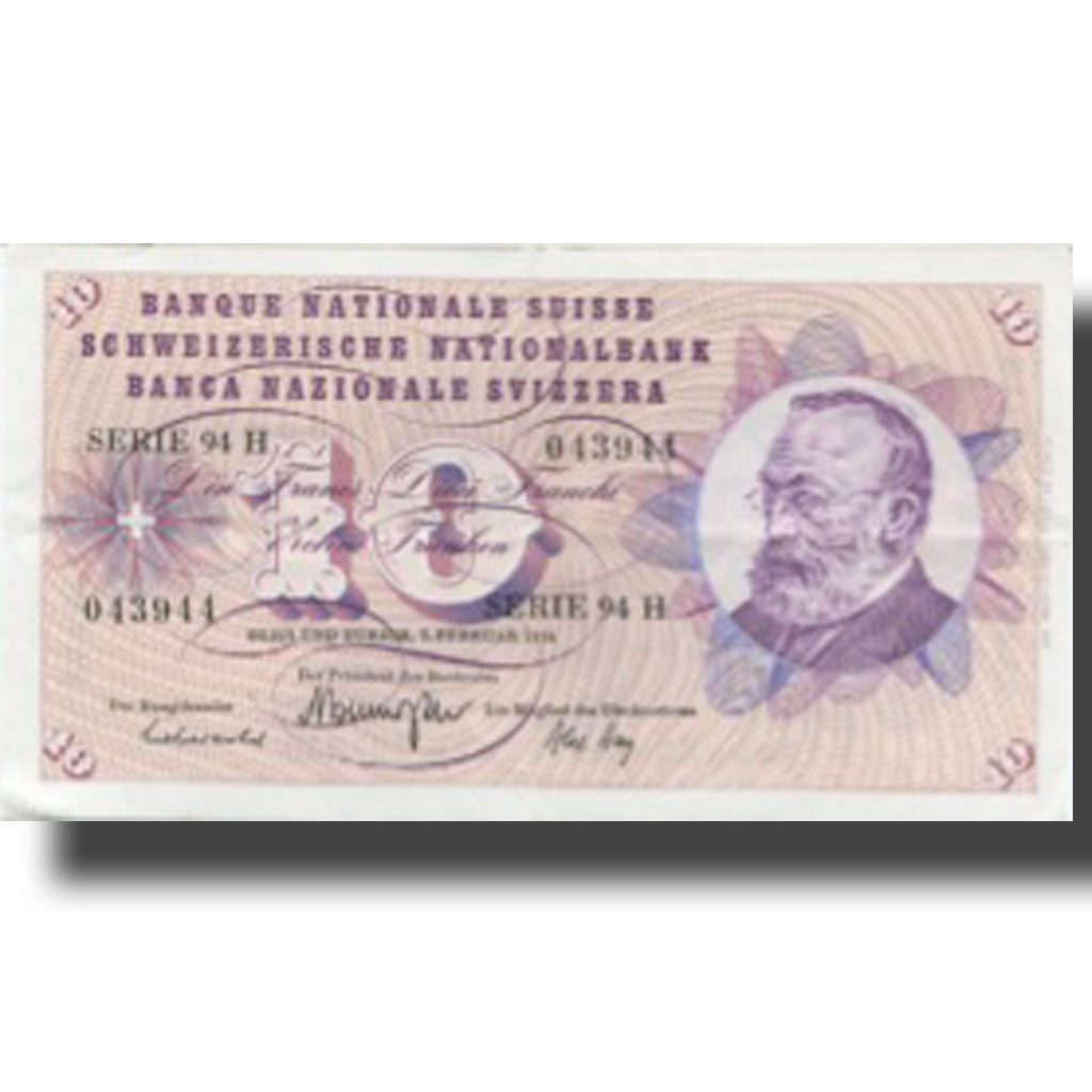 Banknote, Switzerland, 10 Franken, 1974, 1974-02-07, KM:45t, AU(50-53)