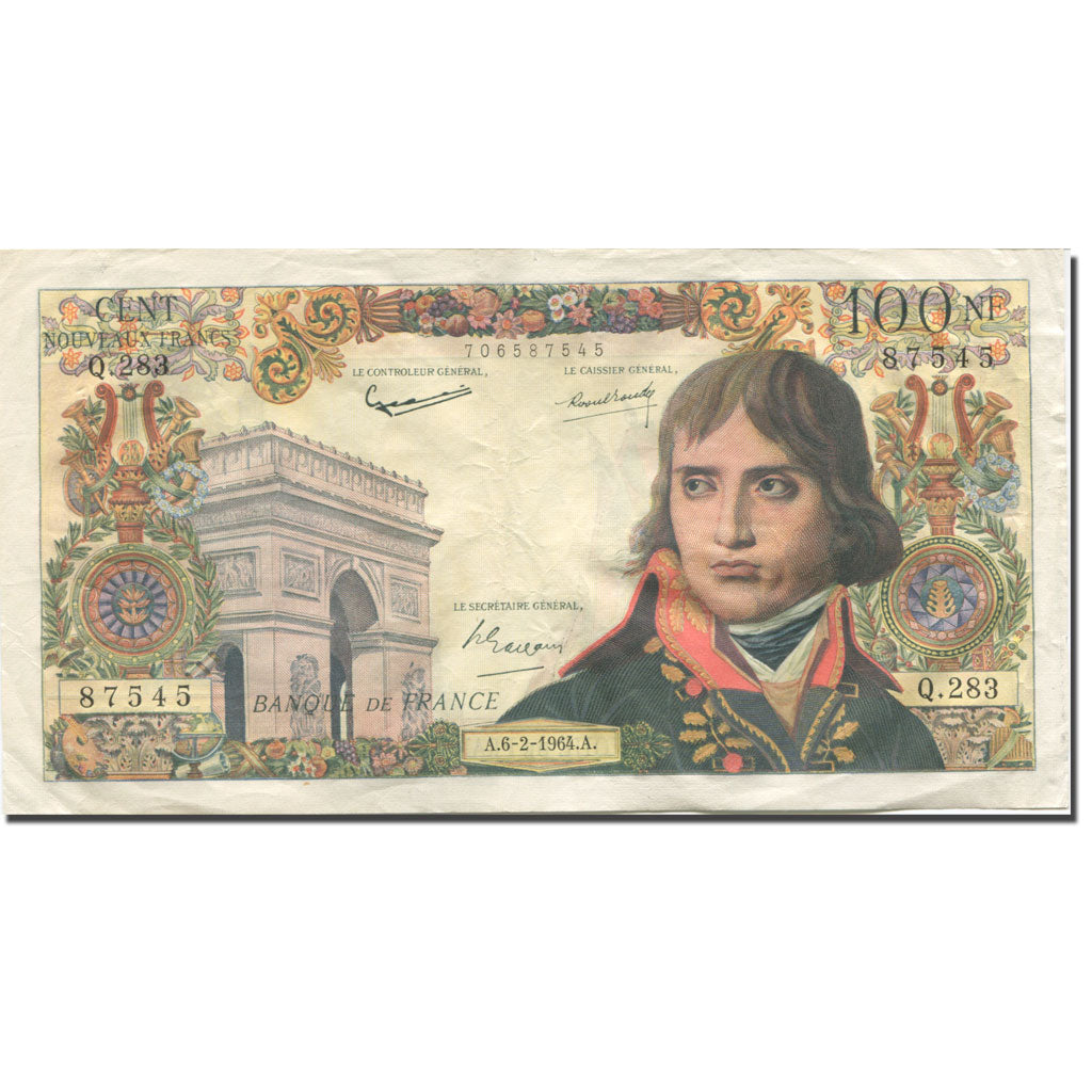 France, 100 Nouveaux Francs, Bonaparte, 1964, 1964-02-06, TB+, Fayette:59.25