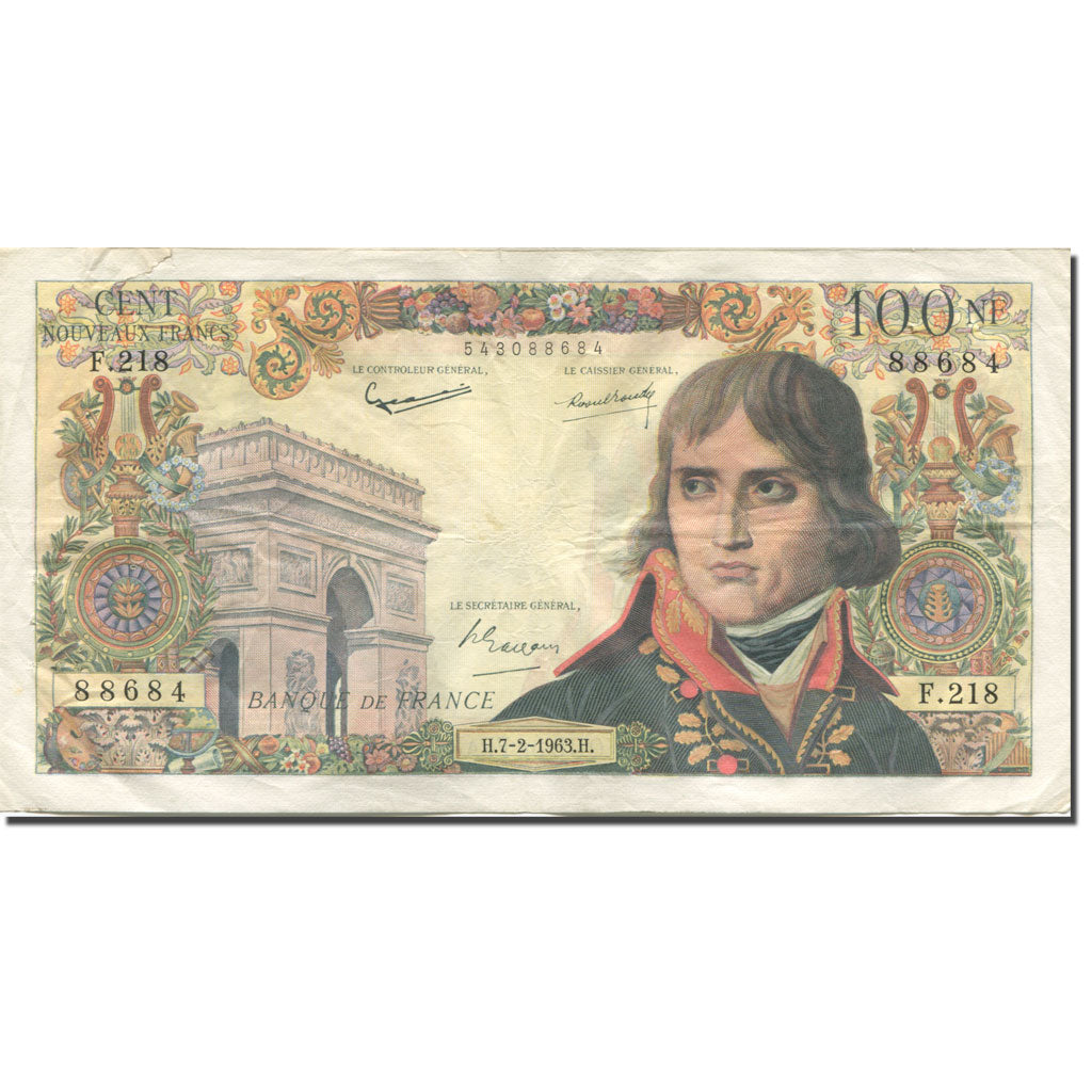 Francia, 100 Nouveaux Francs, Bonaparte, 1963, 1963-02-07, BC+, Fayette:59.19