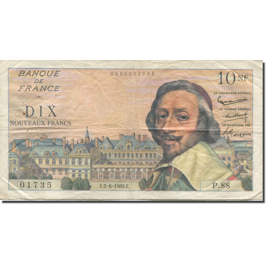 France, 10 Nouveaux Francs, Richelieu, 1960, 1960-06-02, TB, Fayette:57.8