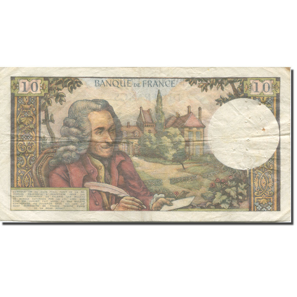 Francja, 10 Francs, Voltaire, 1963, 1963-11-07, VF(30-35), Fayette:62.5, KM:147a