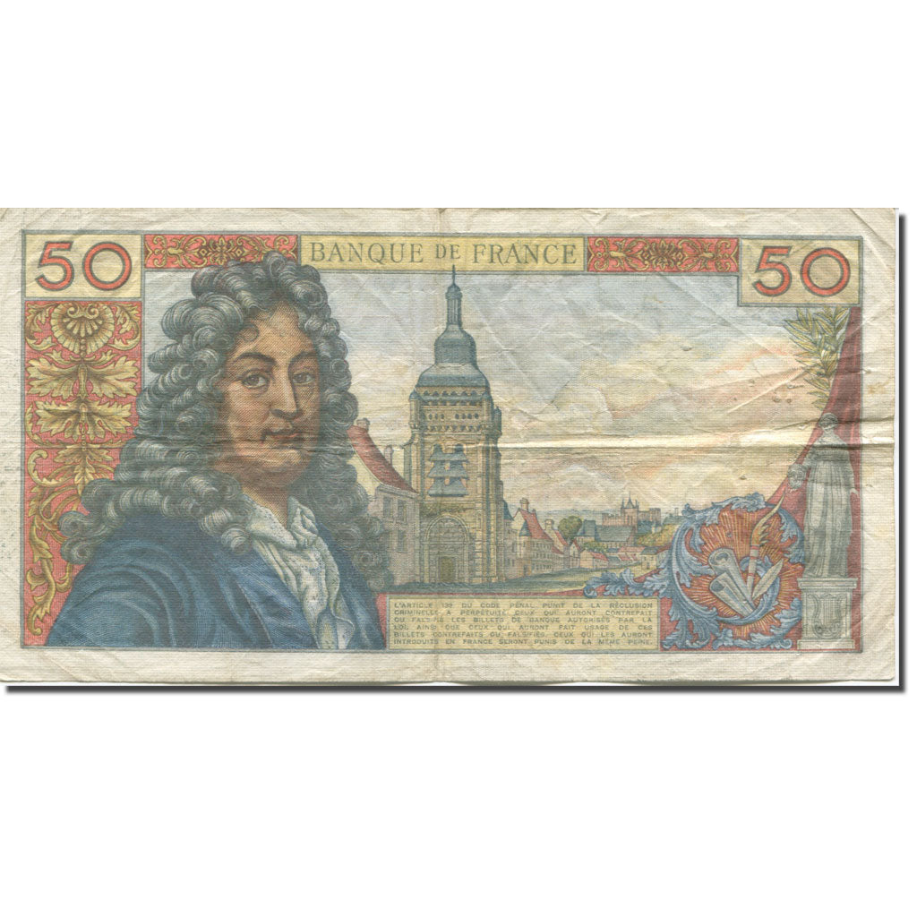 Frankrijk, 50 Francs, Racine, 1963, 1963-02-07, B+, Fayette:64.4, KM:148a