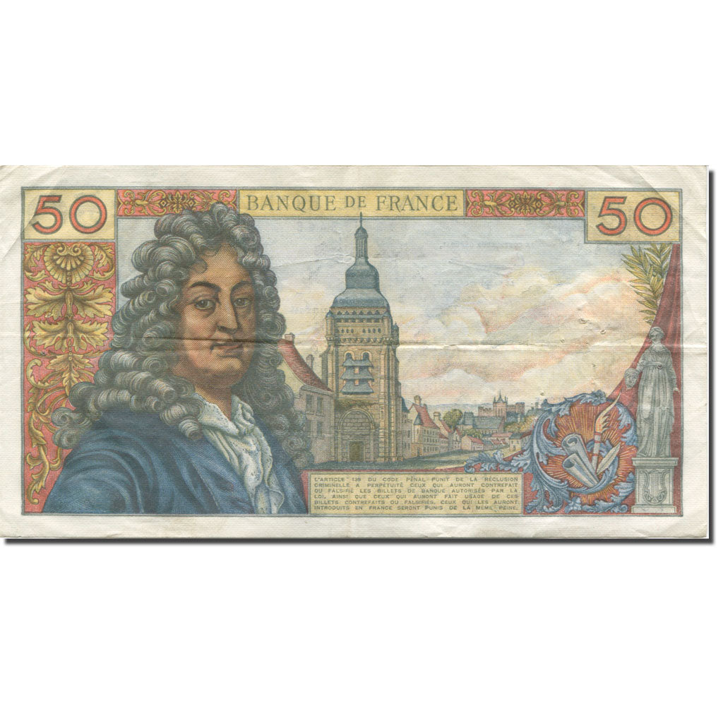 France, 50 Francs, Racine, 1963, 1963-02-07, TB+, Fayette:64.4, KM:148a