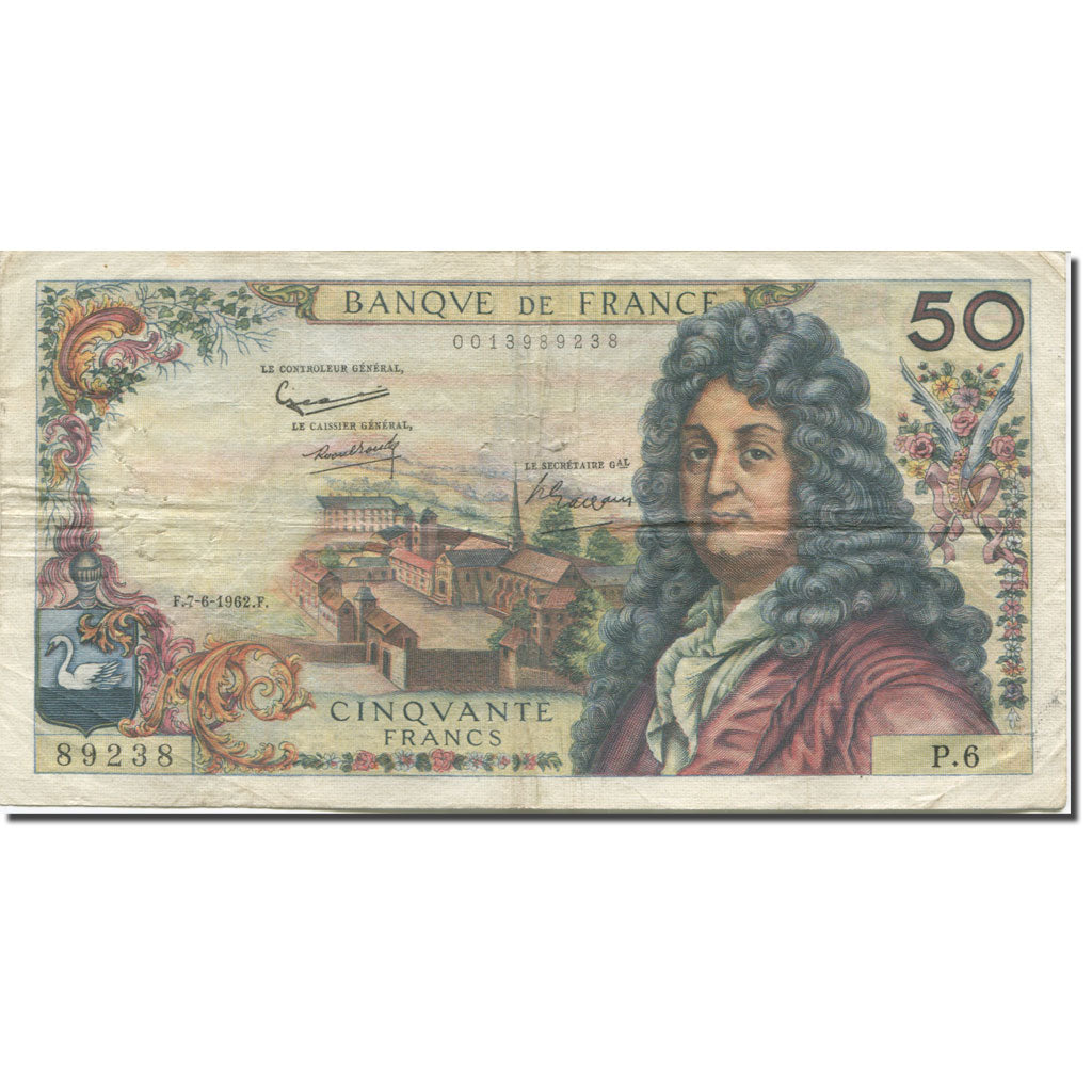 Frankreich, 50 Francs, Racine, 1962, 1962-06-07, S, Fayette:64.1, KM:148a
