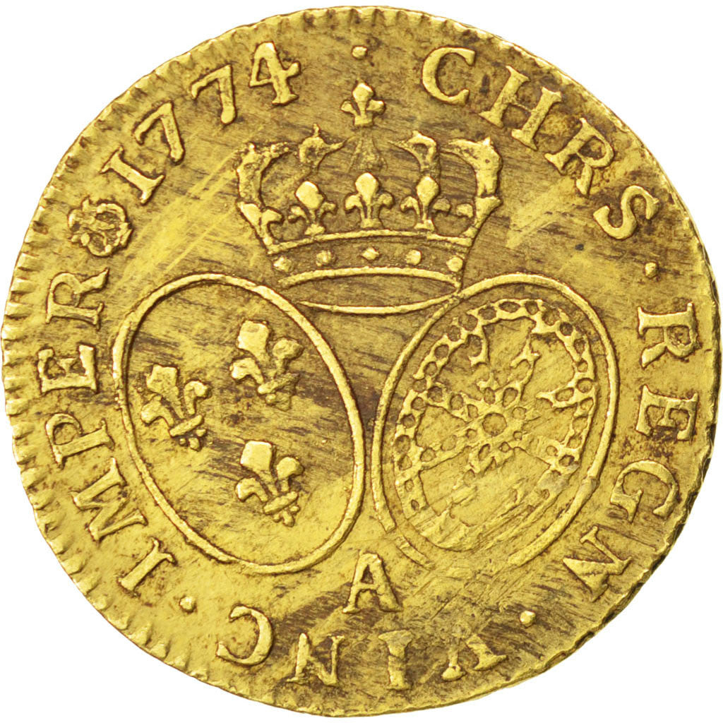 FRANCE, Louis d'or à la vieille tête, Louis D'or, 1774, Paris, KM #556.1, EF(...