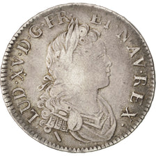 FRANCE, 1/2 Écu de France-Navarre, 1/2 ECU, 44 Sols, 1718, Lille, KM #434.10, ..