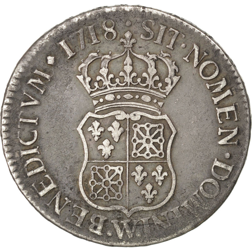 Francia, Louis XV, 1/2 Écu de France-Navarre, 1/2 ECU, 44 Sols, 1718, Lille,...