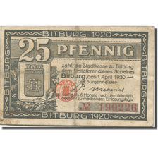 Banknote, Germany, Bitburg, 25 Pfennig, château, VF(20-25), Mehl:B57.4b