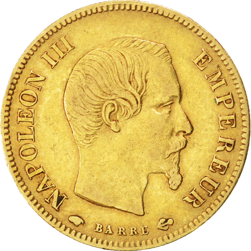 FRANCE, Napoléon III, 10 Francs, 1857, Paris, KM #784.3, EF(40-45), Gold, Gadour