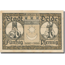 Geldschein, Deutschland, Oelde, 50 Pfennig, Blason 1920-12-07, VZ Mehl:1007.1