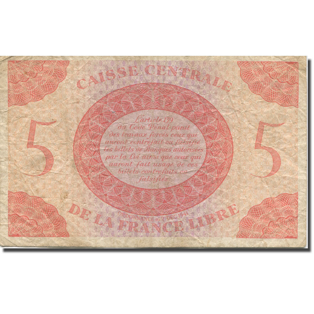 Afrique-Équatoriale française, 5 Francs, Marianne, B, KM:10a